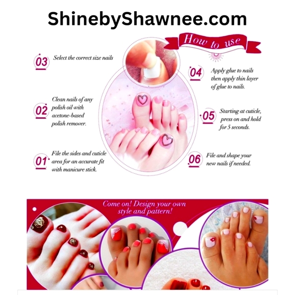 PRESS-ON TOENAILS - FULL SET 24 TIPS & APLLICATION KIT | All White - Picture 9 of 9